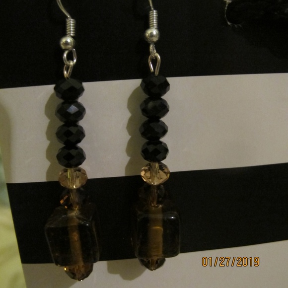 one of a kind black brown earrings - Picture 1 of 1